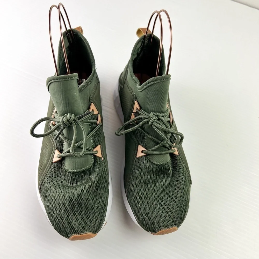 US Polo Assn Womens 7.5 Lace Up Lightweight Shoes Green White Athletic Trainers